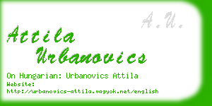 attila urbanovics business card